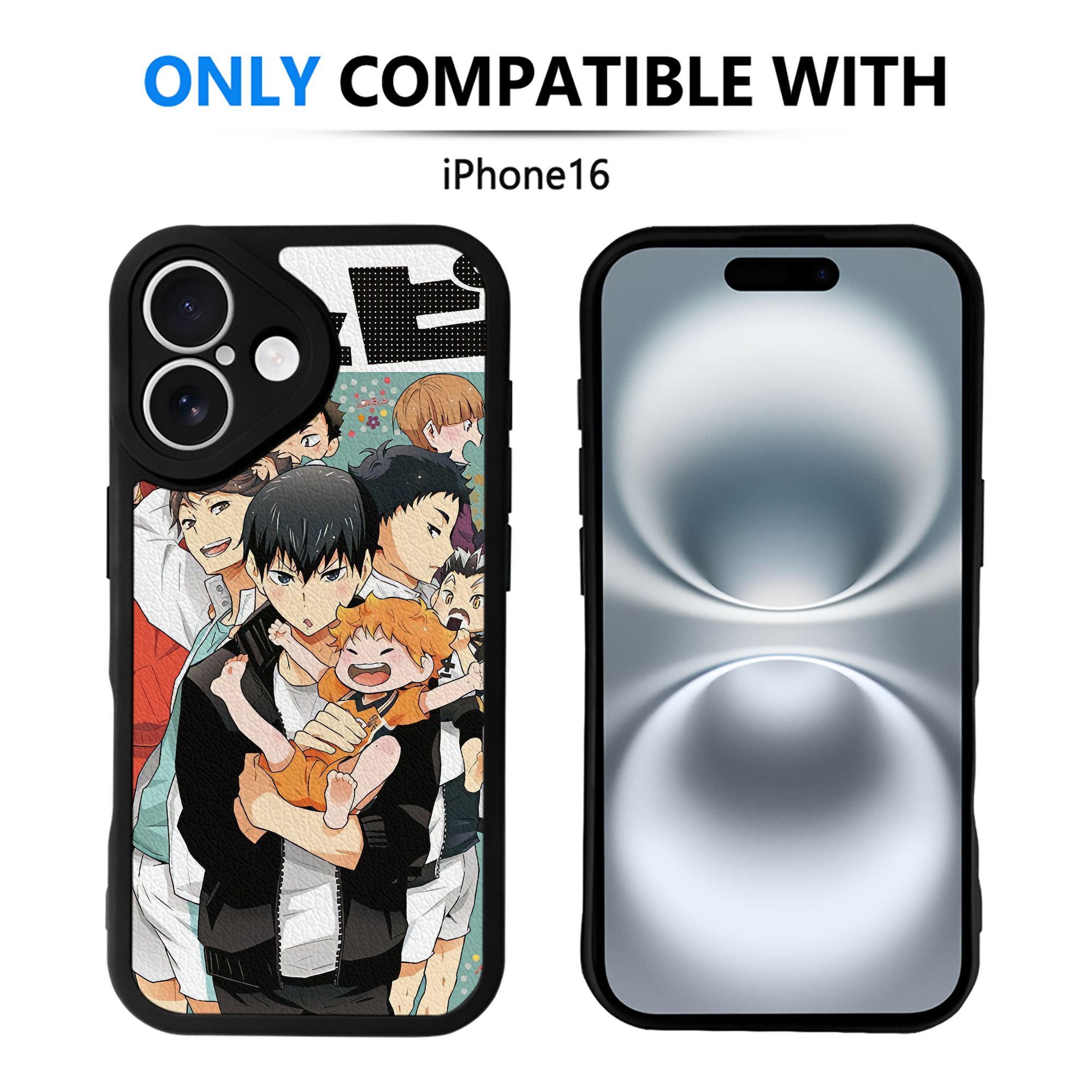 （画像用） ハイキュー!! Haikyu!! 【iPhone 16シリーズ対応】シリコンスマホケース（レザー調） 材質：シリコン
